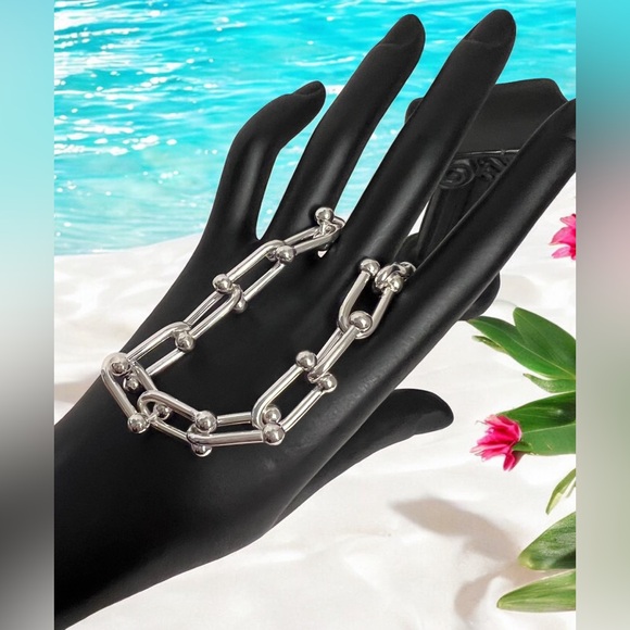 MIA Fiore Sterling Silver Plated Bronze U Link Italy Bracelet New - Picture 4 of 16